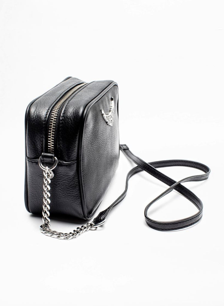 Zadig & Voltaire Extra Small Tassel Boxy Leather Shoulder Bag - Black - Styleartist