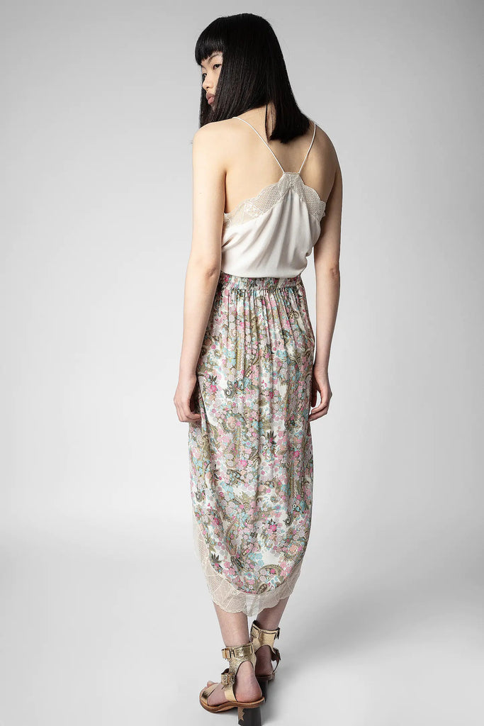 Zadig & Voltaire Jeudie Floral Midi Skirt- Deep Parme - Styleartist