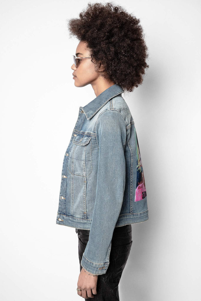 Zadig & Voltaire Kioky Band of Sisters Denim Jacket- Blue - Styleartist