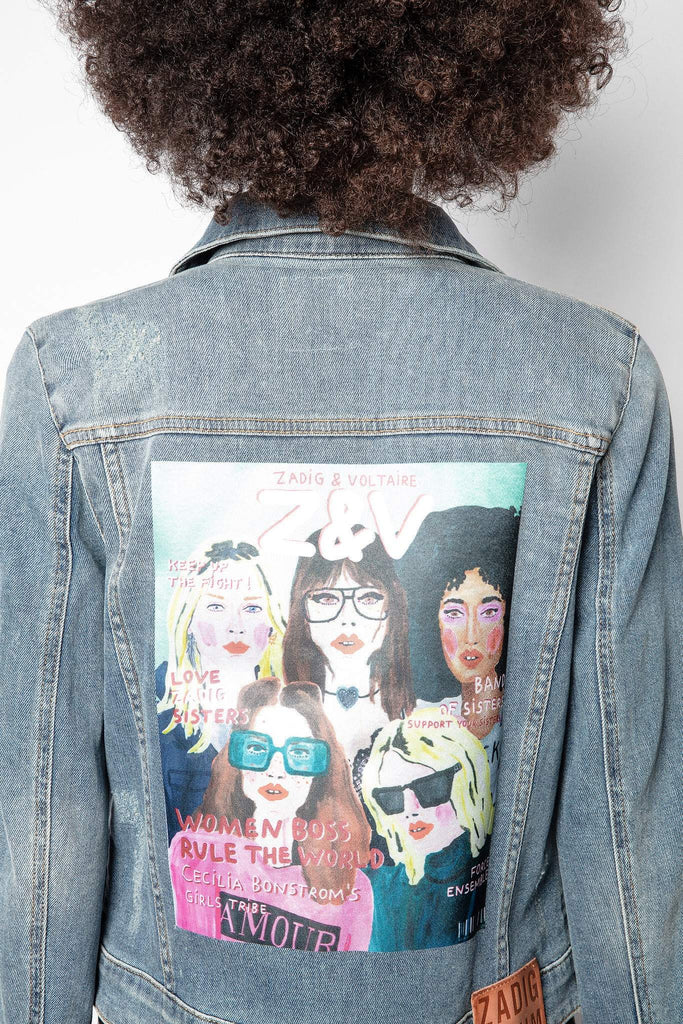 Zadig & Voltaire Kioky Band of Sisters Denim Jacket- Blue - Styleartist