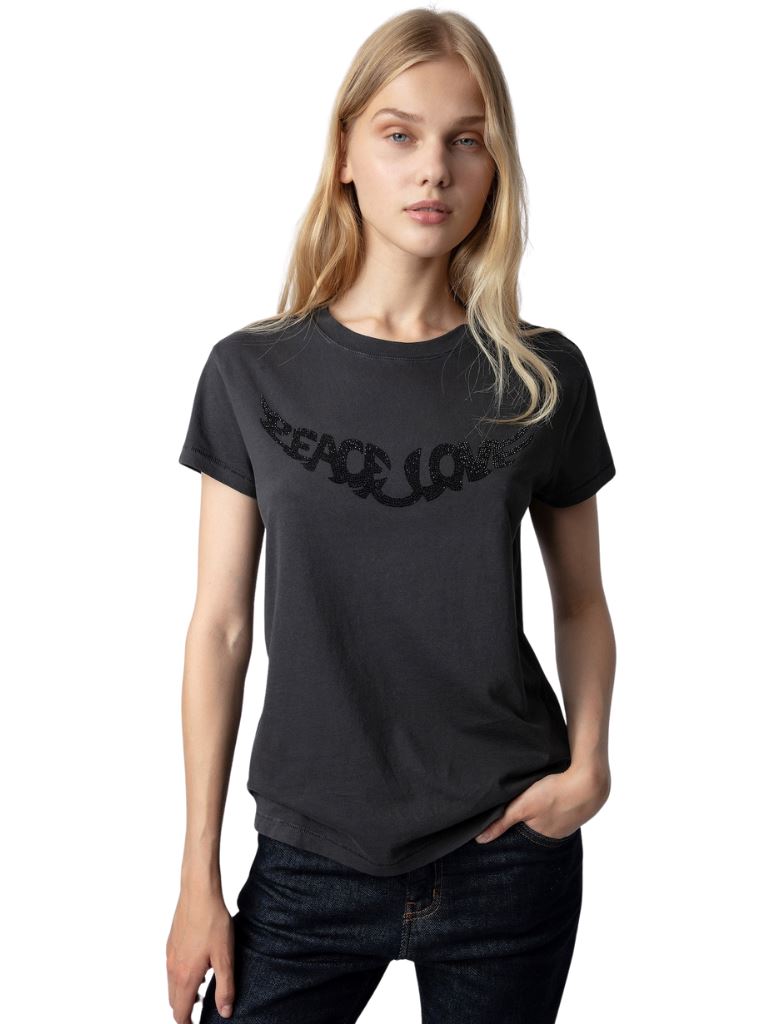 T-Shirt Peace Love Zadig Voltaire Carbone