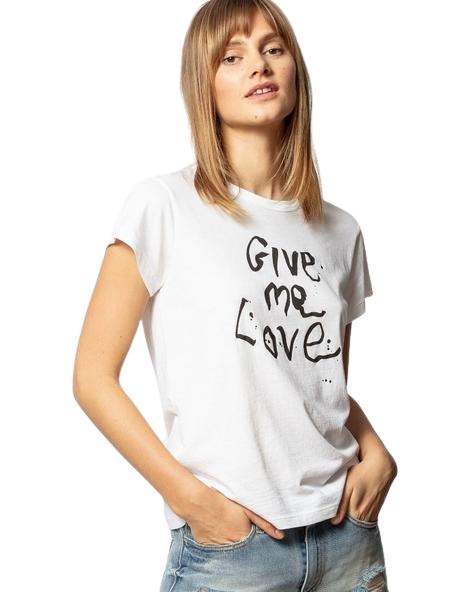 Zadig & Voltaire Rafi Give Me Love Tee - White - Styleartist