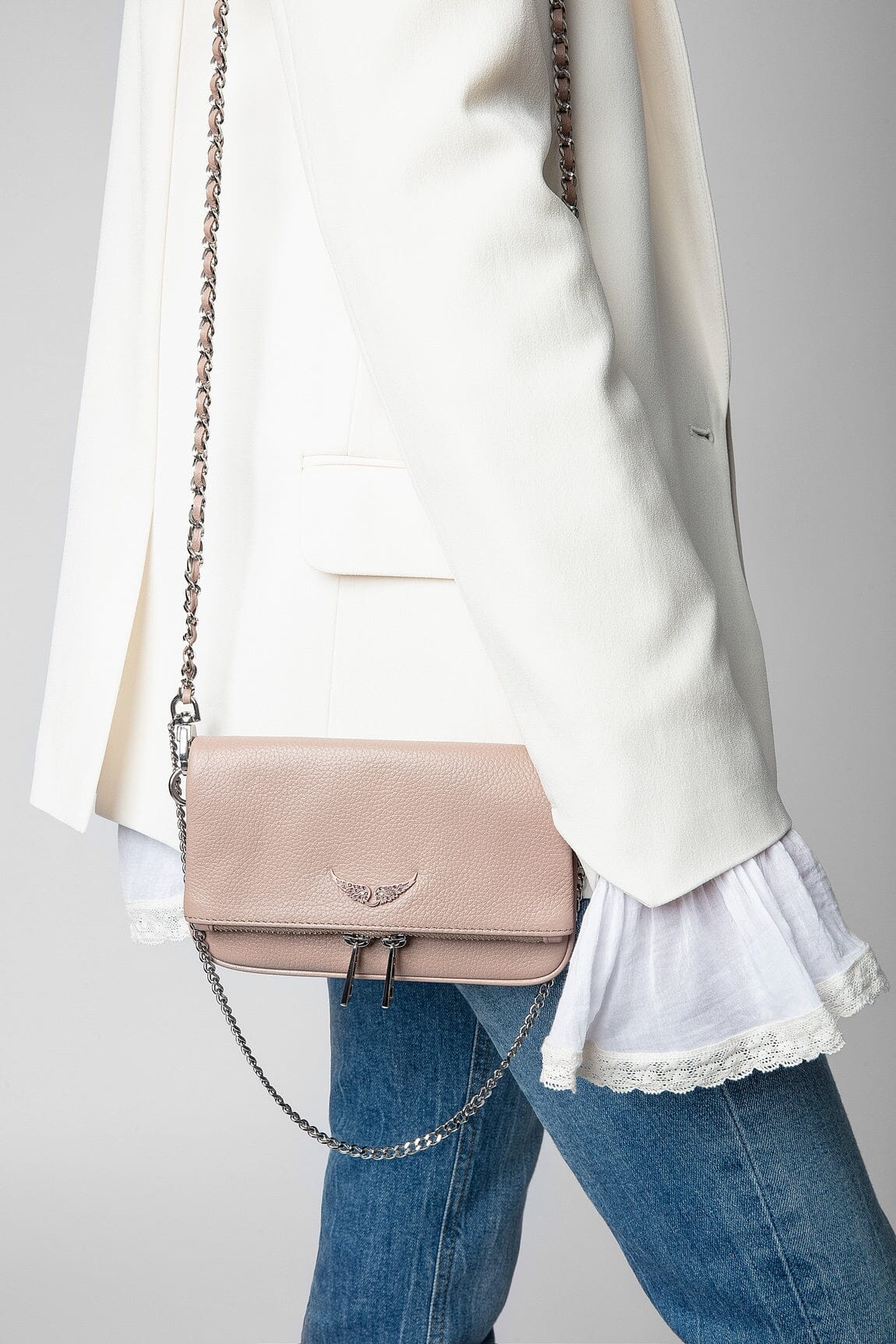 Rocky Grained Sacs à Main Zadig Et Voltaire Sac Rock Nano En Cuir