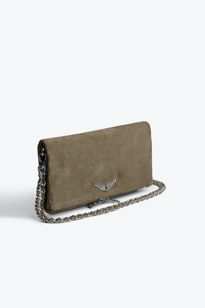 Zadig & Voltaire Rock Suede Clutch Bag - Taupe - Styleartist