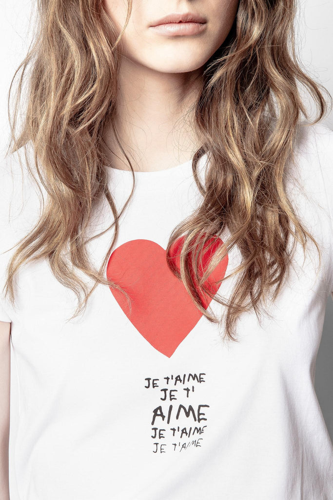 Zadig & Voltaire Skinny Je T'Aime T Shirt- White - Styleartist