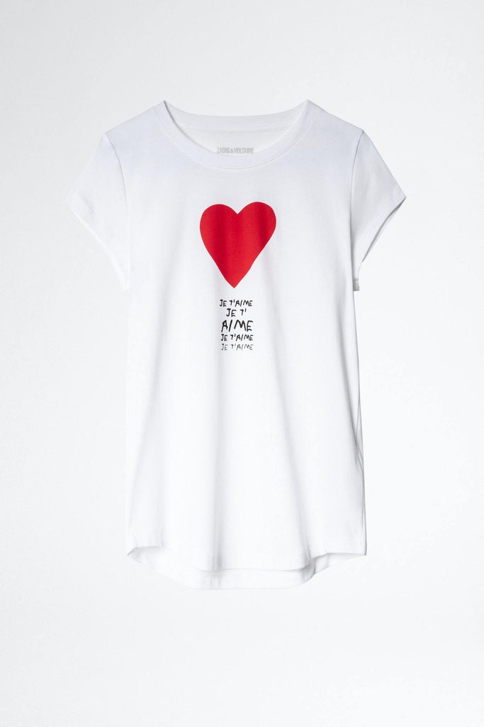 Zadig & Voltaire Skinny Je T'Aime T Shirt- White - Styleartist