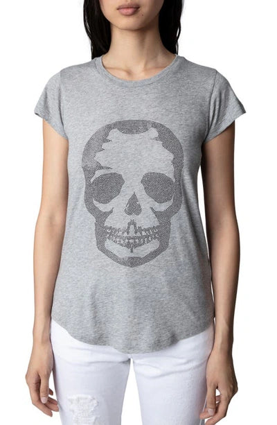 Zadig & Voltaire Skinny Skull T-Shirt - Grey - Styleartist