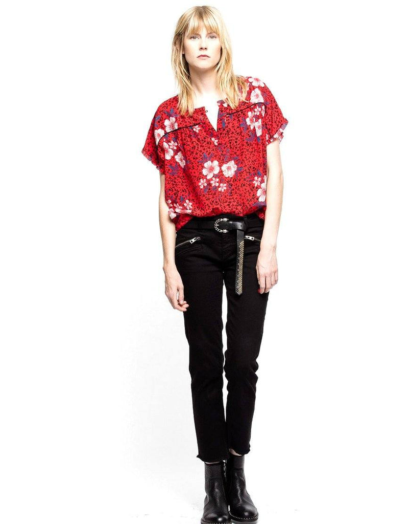 Zadig & Voltaire Terson Pense Silk Blouse - Red - Styleartist