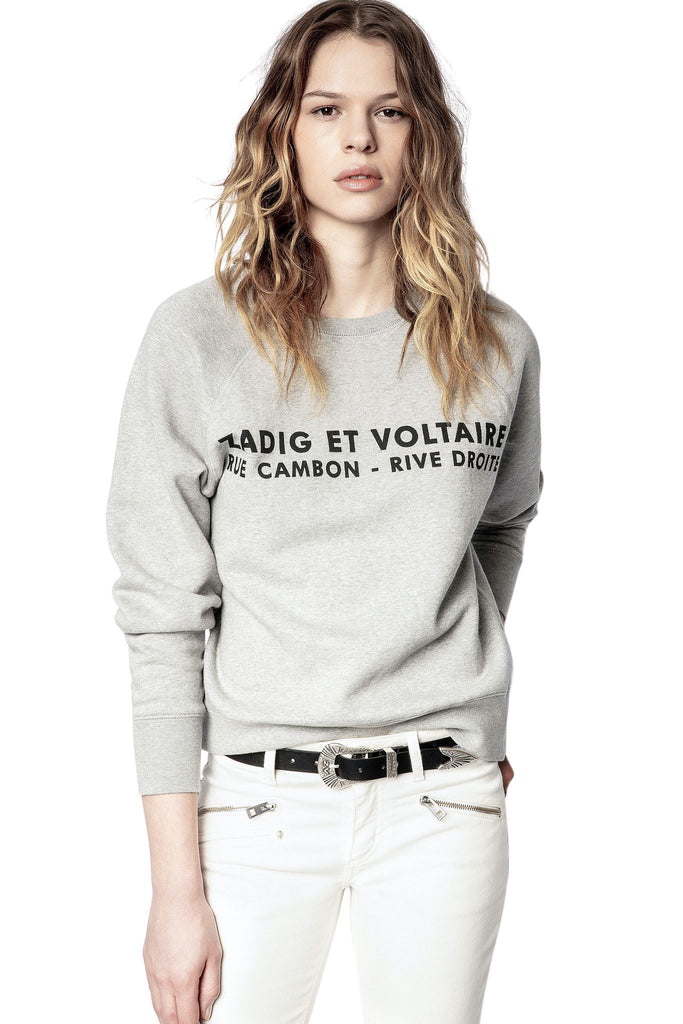 Zadig & Voltaire Upper ZV Address Sweatshirt- Grey - Styleartist