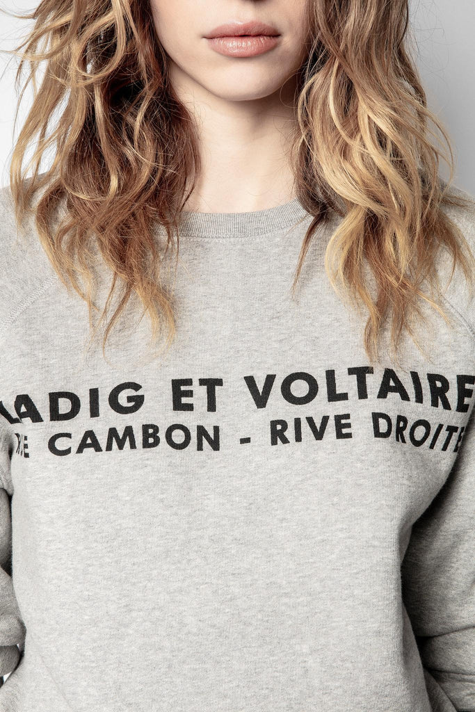 Zadig & Voltaire Upper ZV Address Sweatshirt- Grey - Styleartist