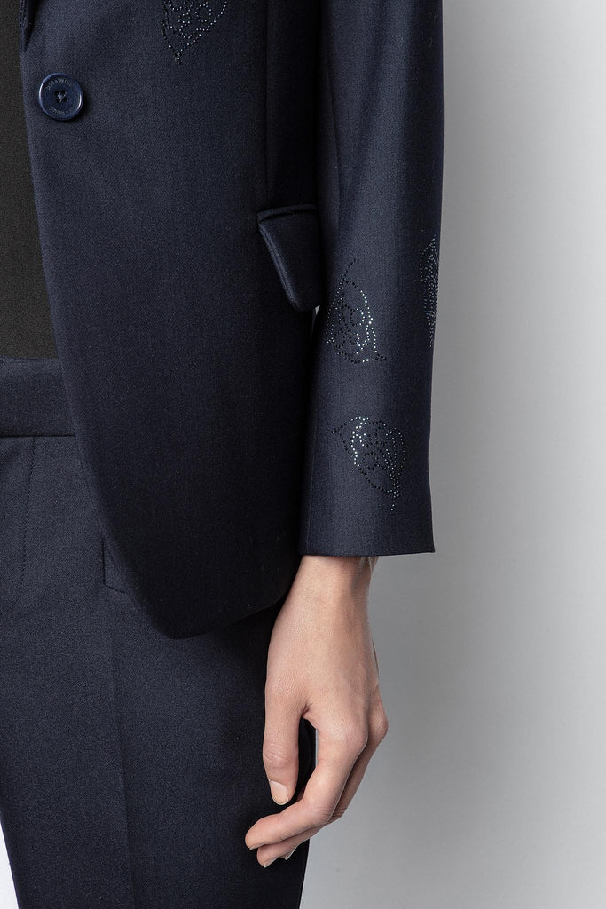 Zadig & Voltaire Venus Strass Leaf Jacket- Encre Navy - Styleartist